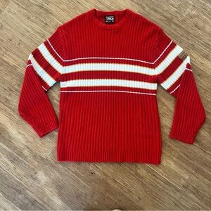 South Pole Y2K 90s Red Striped Sweater, Sz XL